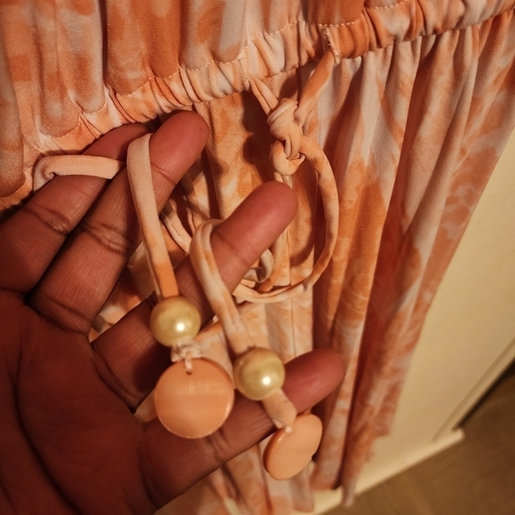 💕5 For $20 Ruby Rd. Tie Waist Dress Peach/White Size 2X - Picture 3 of 10